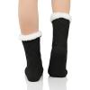 imageZando Comfy Socks Fleece Socks Winter Socks Womens Grip Socks Women Cozy Gifts for Women Gifts for Elderly WomenO Thick Black