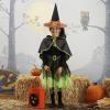imageZando Kids Witch Hat for Women Lace Girls Halloween Witches Hat for Decoration Witch Costume for Halloween Cosplay PartyLace Black Starlight  Orange