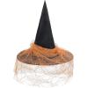 imageZando Kids Witch Hat for Women Lace Girls Halloween Witches Hat for Decoration Witch Costume for Halloween Cosplay PartyLace Orange