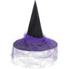 imageZando Kids Witch Hat for Women Lace Girls Halloween Witches Hat for Decoration Witch Costume for Halloween Cosplay PartyLace Purple