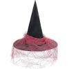 imageZando Kids Witch Hat for Women Lace Girls Halloween Witches Hat for Decoration Witch Costume for Halloween Cosplay PartyLace Wine Red