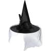 imageZando Kids Witch Hat for Women Lace Girls Halloween Witches Hat for Decoration Witch Costume for Halloween Cosplay PartyRose Black