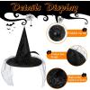 imageZando Kids Witch Hat for Women Lace Girls Halloween Witches Hat for Decoration Witch Costume for Halloween Cosplay PartyRose Black