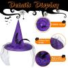 imageZando Kids Witch Hat for Women Lace Girls Halloween Witches Hat for Decoration Witch Costume for Halloween Cosplay PartyRose Purple