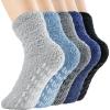 imageZando Comfy Socks Fleece Socks Winter Socks Womens Grip Socks Women Cozy Gifts for Women Gifts for Elderly Women5 C Grey
