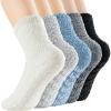 imageZando Comfy Socks Fleece Socks Winter Socks Womens Grip Socks Women Cozy Gifts for Women Gifts for Elderly Women5 C White