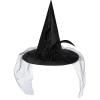 imageZando Kids Witch Hat for Women Lace Girls Halloween Witches Hat for Decoration Witch Costume for Halloween Cosplay PartyRose Black
