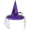 imageZando Kids Witch Hat for Women Lace Girls Halloween Witches Hat for Decoration Witch Costume for Halloween Cosplay PartyRose Purple