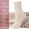 imageZando Cozy Socks Warm Socks Wool Socks for Women Cute Socks for Women Boot Crew Socks Long Thick Socks Womens SocksC Beige