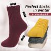 imageZando Cozy Socks Warm Socks Wool Socks for Women Cute Socks for Women Boot Crew Socks Long Thick Socks Womens SocksC Burgundy