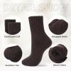 imageZando Cozy Socks Warm Socks Wool Socks for Women Cute Socks for Women Boot Crew Socks Long Thick Socks Womens SocksC Coffee