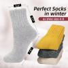 imageZando Cozy Socks Warm Socks Wool Socks for Women Cute Socks for Women Boot Crew Socks Long Thick Socks Womens SocksE Grey  Pink