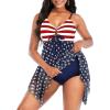imageZando Flowy Swimdress Womens One Piece Swimsuit Tummy Control Bathing Suit with Tank TopAmerican Flag