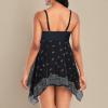 imageZando Flowy Swimdress Womens One Piece Swimsuit Tummy Control Bathing Suit with Tank TopBlack Flower