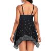 imageZando Flowy Swimdress Womens One Piece Swimsuit Tummy Control Bathing Suit with Tank TopBlack Flower