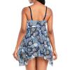 imageZando Flowy Swimdress Womens One Piece Swimsuit Tummy Control Bathing Suit with Tank TopBlue Floral