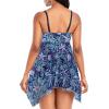 imageZando Flowy Swimdress Womens One Piece Swimsuit Tummy Control Bathing Suit with Tank TopBlue Red Floral