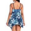 imageZando Flowy Swimdress Womens One Piece Swimsuit Tummy Control Bathing Suit with Tank TopBlue White Star