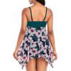 imageZando Flowy Swimdress Womens One Piece Swimsuit Tummy Control Bathing Suit with Tank TopGreen Pink Flowers