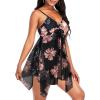 imageZando Flowy Swimdress Womens One Piece Swimsuit Tummy Control Bathing Suit with Tank TopPink Flower