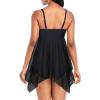 imageZando Flowy Swimdress Womens One Piece Swimsuit Tummy Control Bathing Suit with Tank TopPure Black