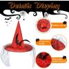 imageZando Kids Witch Hat for Women Lace Girls Halloween Witches Hat for Decoration Witch Costume for Halloween Cosplay PartyRose Red