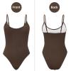 imageZando One Piece Swimsuit Women Sexy Ribbed Swim Suits for Women 2025 Bathing Suit Open Back Swimsuits Slimming Women SwimwearBrown