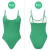 imageZando One Piece Swimsuit Women Sexy Ribbed Swim Suits for Women 2025 Bathing Suit Open Back Swimsuits Slimming Women SwimwearGreen