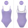 imageZando One Piece Swimsuit Women Sexy Ribbed Swim Suits for Women 2025 Bathing Suit Open Back Swimsuits Slimming Women SwimwearLight Purple