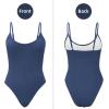 imageZando One Piece Swimsuit Women Sexy Ribbed Swim Suits for Women 2025 Bathing Suit Open Back Swimsuits Slimming Women SwimwearNavy