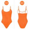 imageZando One Piece Swimsuit Women Sexy Ribbed Swim Suits for Women 2025 Bathing Suit Open Back Swimsuits Slimming Women SwimwearOrange