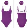 imageZando One Piece Swimsuit Women Sexy Ribbed Swim Suits for Women 2025 Bathing Suit Open Back Swimsuits Slimming Women SwimwearPurple