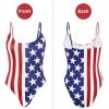 imageZando One Piece Swimsuit Women Sexy Ribbed Swim Suits for Women 2025 Bathing Suit Open Back Swimsuits Slimming Women SwimwearRed White and Blue