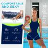 imageZando One Piece Swimsuit Women Boyleg Swimsuits for Women One Piece Tummy Control Bathing Suit Sporty Boyshorts SwimwearNeon Yellow Splicing