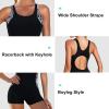 imageZando One Piece Swimsuit Women Boyleg Swimsuits for Women One Piece Tummy Control Bathing Suit Sporty Boyshorts SwimwearPaisley Pattern
