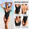 imageZando Swim Suits for Women 2025 Cheeky One Piece Swimsuits for Women One Piece Swimsuit Women Thong Bathing SuitD Hot Pink