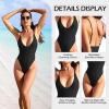 imageZando Swim Suits for Women 2025 Cheeky One Piece Swimsuits for Women One Piece Swimsuit Women Thong Bathing SuitE Brown