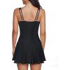 imageZando Swim Suits for Women 2025 One Piece Swimsuit Tummy Control Swim Dress Womens Swimsuits Swim Dress Bathing SuitsBlack Pure
