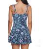 imageZando Swim Suits for Women 2025 One Piece Swimsuit Tummy Control Swim Dress Womens Swimsuits Swim Dress Bathing SuitsBlue Red Floral