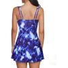 imageZando Swim Suits for Women 2025 One Piece Swimsuit Tummy Control Swim Dress Womens Swimsuits Swim Dress Bathing SuitsBlue Tie Dye