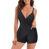 imageZando Swim Suits for Women 2025 One Piece Swimsuit Tummy Control Swim Dress Womens Swimsuits Swim Dress Bathing SuitsCharming Black