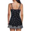 imageZando Swim Suits for Women 2025 One Piece Swimsuit Tummy Control Swim Dress Womens Swimsuits Swim Dress Bathing SuitsFloral Black