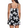 imageZando Swim Suits for Women 2025 One Piece Swimsuit Tummy Control Swim Dress Womens Swimsuits Swim Dress Bathing SuitsFlower Print Black
