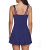 imageZando Swim Suits for Women 2025 One Piece Swimsuit Tummy Control Swim Dress Womens Swimsuits Swim Dress Bathing SuitsNavy Blue