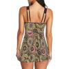imageZando Swim Suits for Women 2025 One Piece Swimsuit Tummy Control Swim Dress Womens Swimsuits Swim Dress Bathing SuitsVintage Brown Printed