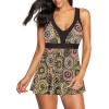imageZando Swim Suits for Women 2025 One Piece Swimsuit Tummy Control Swim Dress Womens Swimsuits Swim Dress Bathing SuitsVintage Brown Printed