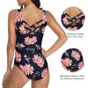 imageZando Womens Bathing Suits One Piece Swimsuits Athletic Training Swimsuit Tummy Control Slimming Swimwear for Women01 Pink Flower Print