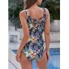 imageZando Womens Bathing Suits One Piece Swimsuits Athletic Training Swimsuit Tummy Control Slimming Swimwear for WomenBluepink Flower Print