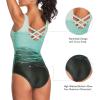 imageZando Womens Bathing Suits One Piece Swimsuits Athletic Training Swimsuit Tummy Control Slimming Swimwear for WomenGreen Gradient