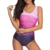 imageZando Womens Bathing Suits One Piece Swimsuits Athletic Training Swimsuit Tummy Control Slimming Swimwear for WomenPurple Pink